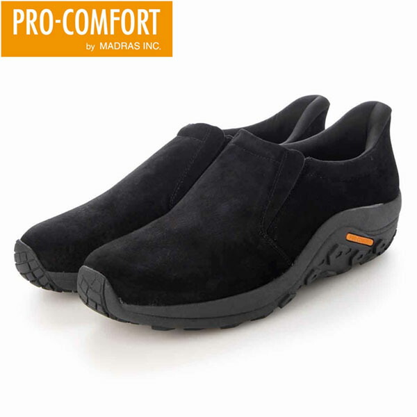 プロコンフォート PRO-COMFORT メンズ 心地よいシューズ スリッポン スエードクロス パソコン6005 BLACK 軽さ パステル色の 抗菌防臭 マドラス madras PROPC6005BLA 靴-ウォーキングシューズ-メンズ靴