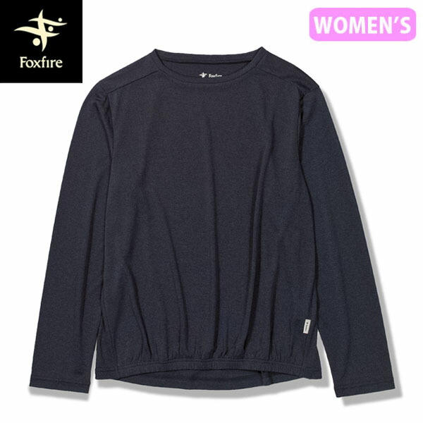 フォックスファイヤー Foxfire レディース Tシャツ 長袖 カットソー SCメランジコクーンクルー ネイビー(046) 防虫 吸汗 スコーロン UVカット FOX8215371046