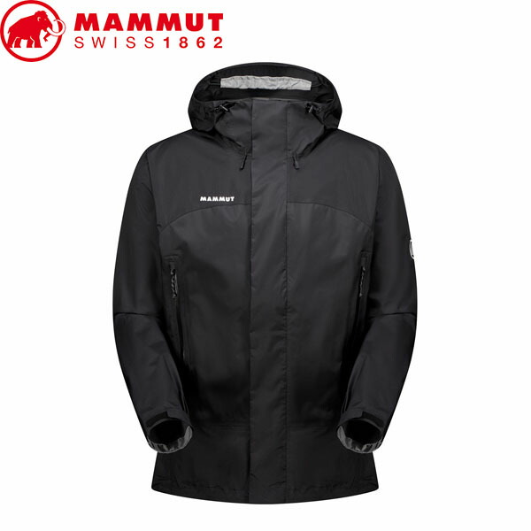 マムート MAMMUT 1010-28652 レインジャケット マウンテンパーカー メンズ Microlayer 3.0 HS Hooded Jacket AF Men black アジアンフィット 防水 登山 雨具 MAM1010286520001