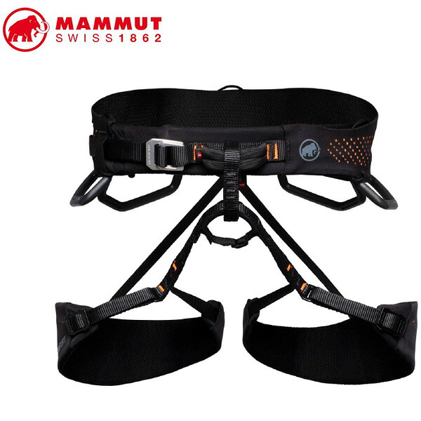 MAMMUT 2020-00920 Comfort Fast Adjust Harness Men black-safety orange Climbing Gear マムート メンズ ハーネス ブラック MAM20200092000430｜ギーク