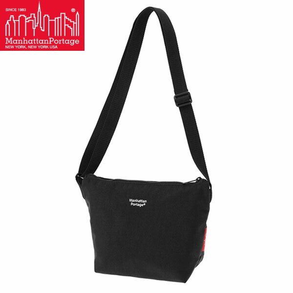 マンハッタンポーテージ メッセンジャーバッグ Manhattan Portage Cobble Hill Nylon Messenger Bag (XS) No Flap Black ジッパー開閉式 MP1603NFBLK