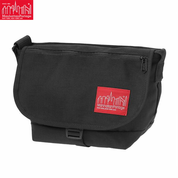 マンハッタンポーテージ Manhattan Portage ショルダーバッグ メッセンジャー Nylon Messenger Bag JR Flap Zipper Pocket MP1605JRFZP Black MP1605JRFZPBLK|ギーク