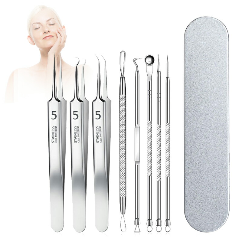 先端幅0.1mm 毛抜き 毛穴ケア専用6本ツール 角栓取り ピンセット Amazon.co.jp: jwyndsq(おと) 角栓取り 毛抜き 【専用8本セット
