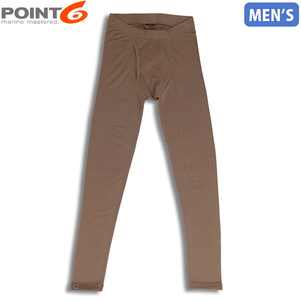 POINT6 ポイント6 メンズ ベースレイヤー タイツ スパッツ Men's Base Layer Mid-Weight Bottoms Tan メリノウール P68002TAN|ギーク