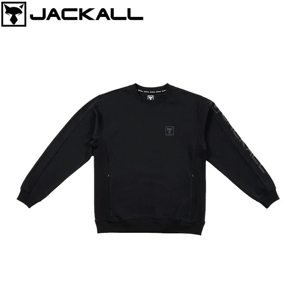 ジャッカル クルーネックスウェット ブラック JACKALL SW-A001 JAC039