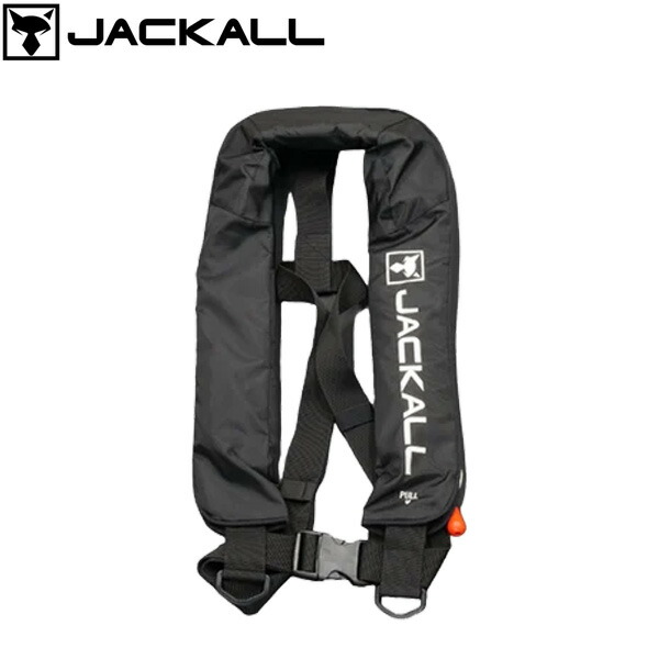 ジャッカル JK自動膨張ライフジャケット(肩掛けタイプ) ブラック JACKALL JF03 JAC4525807278835