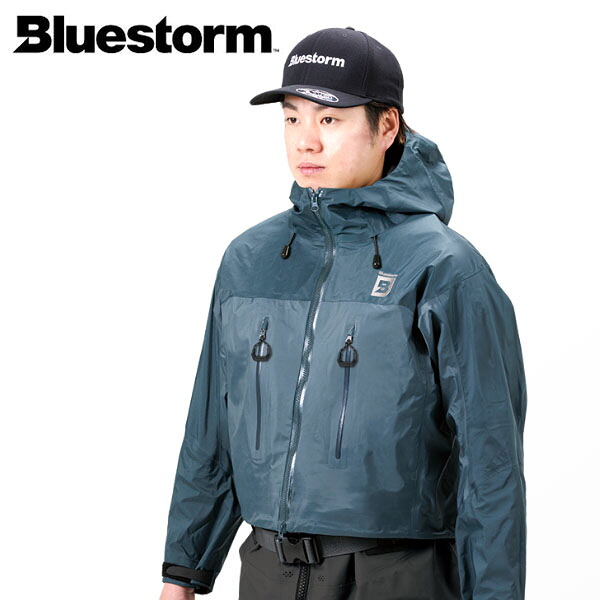 BLUESTORM 青味暴風 フィッシングウェア レインジャケット ポンティアス ウェーディングジャケット オフショアブルー BSJ-SRJ1R 高階救命物の具 BLUBSJSRJ1ROBL