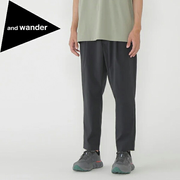 アンドワンダー パンツ and wander 5746182069 UV cut stretch pants black AWD5746182069010