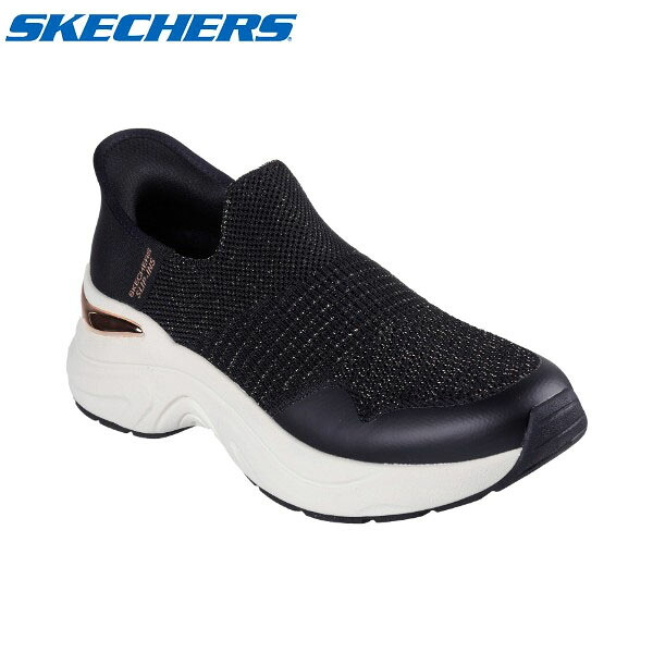 スケッチャーズ SKECHERS レディース ハンズフリー スリップインズ シューズ スリッポン HAZEL-PRIYA ブラック/ローズゴールド SKC177587BKRG｜ギーク