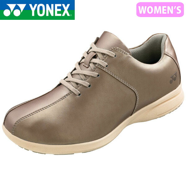 ヨネックス YONEX レディース パワークッションL122 シャンパン ウォーキングシューズ スニーカー 軽量 衝撃吸収 ファスナー 撥水 抗菌防臭 YONSHWL122293