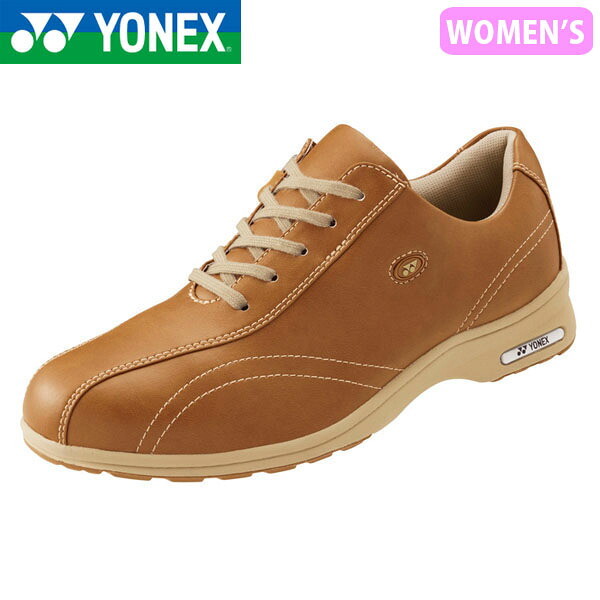 ヨネックス YONEX レディース パワークッションL30F キャメル ウォーキングシューズ スニーカー 軽量 衝撃吸収 ファスナー 撥水 抗菌防臭 YONSHWL30F183