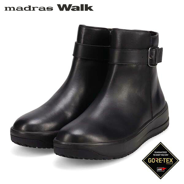 マドラスウォーク レディース MWL1037 BLACK ゴアテックス 防滑カジュアルショートブーツ MWL1037 madrasWalk MADMWL1037BLA レディース靴-ブーツ