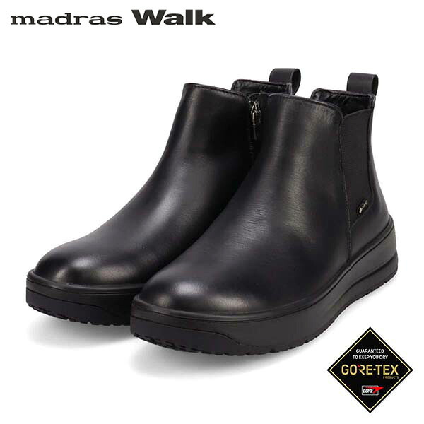 マドラスウォーク レディース MWL1038 BLACK ゴアテックス 防滑サイドゴアショートブーツ MWL1038 madrasWalk MADMWL1038BLA｜ギーク