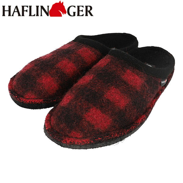 ハフリンガー HAFLINGER メンズ レディース ルームシューズ スリッパ プレイド パプリカ ウール 暖かい 保温 HAFHL312015022791