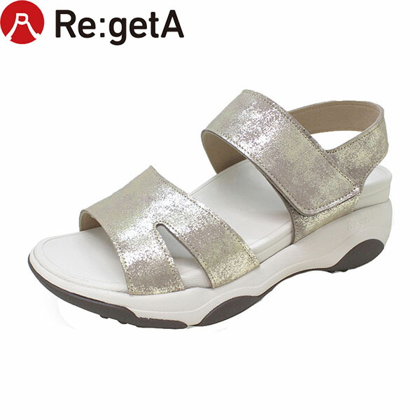 リゲッタ Re:getA サンダル レディース RE3001 バックベルト付き厚底リカバリーウォークサンダル ゴールド RGTRE3001GLD 5,748円