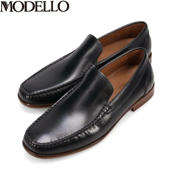 モデロ MODELLO メンズ 紳士靴 革靴 ビジネスシューズ 本革 カジュアル 通勤 スリッポン DM5515 BLA 抗菌加工 マドラス madras MODDM5515BLA｜ギーク