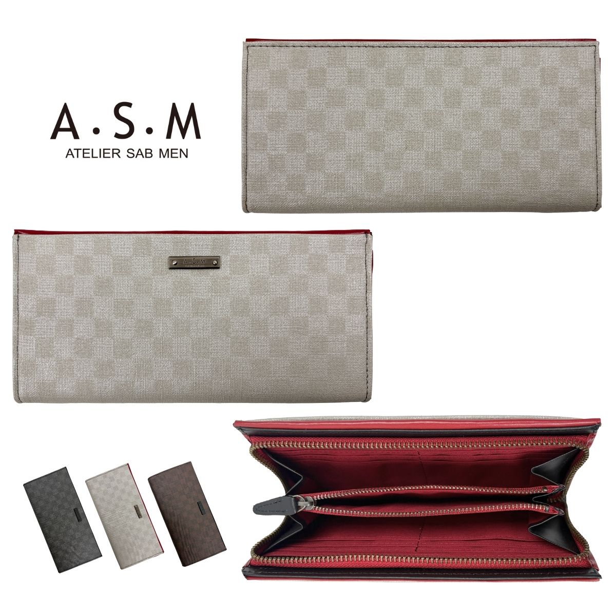 【SALE 50%OFF】 ATELIER SAB MEN アトリエサブメン 152615 長財布 財布 革財布 ウォレット 現金入れ レザーウォレット 札入れ 小銭入れ ユニセックス ギフト プレゼント 牛革 本革 レザー シンプル スマート ブラック 黒 クロ ブラウン 茶 グレー 灰色 シック 父の日