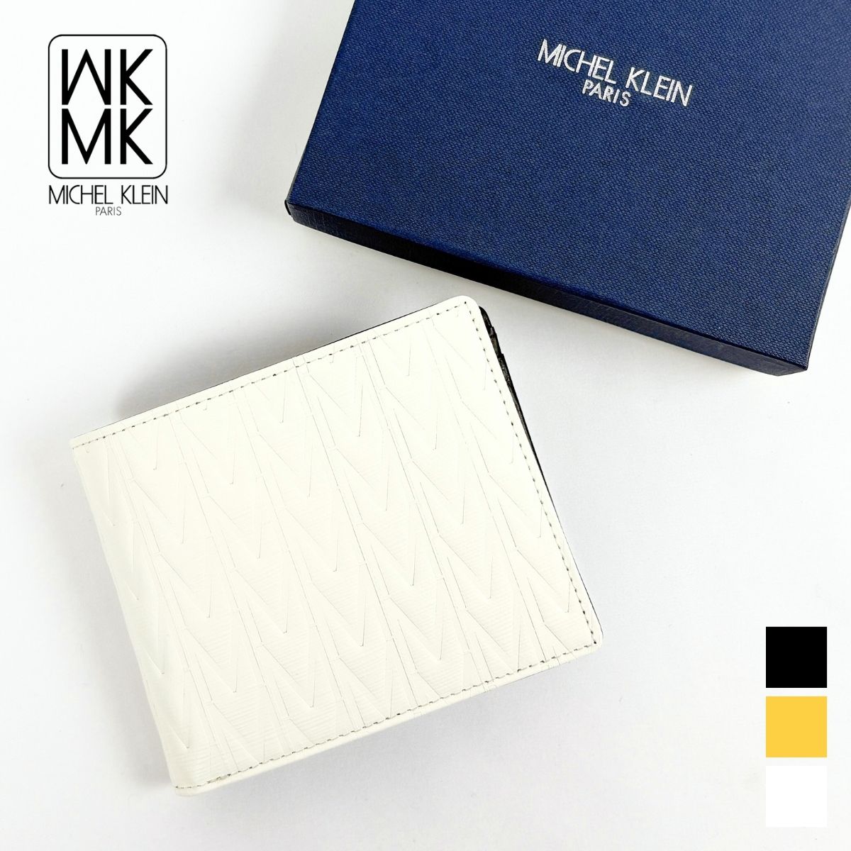 【50％OFF】MICHEL KLEIN ミッシェルクラン mk304 二つ折り 財布 二つ折り財布 カードケース 小銭入れ お札入れ ポケット ギフト プレゼント 牛革 本革 レザー シンプル スマート 高級感 ブラック 黒 クロ
