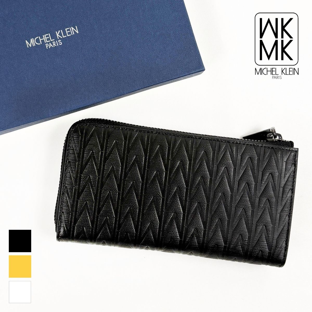 【50％OFF】MICHEL KLEIN ミッシェルクラン mk305 財布 長財布 カードケース カードポケット 小銭入れ ポケット ギフト プレゼント 牛革 本革 レザー シンプル スマート 高級感 ブラック 黒 クロ