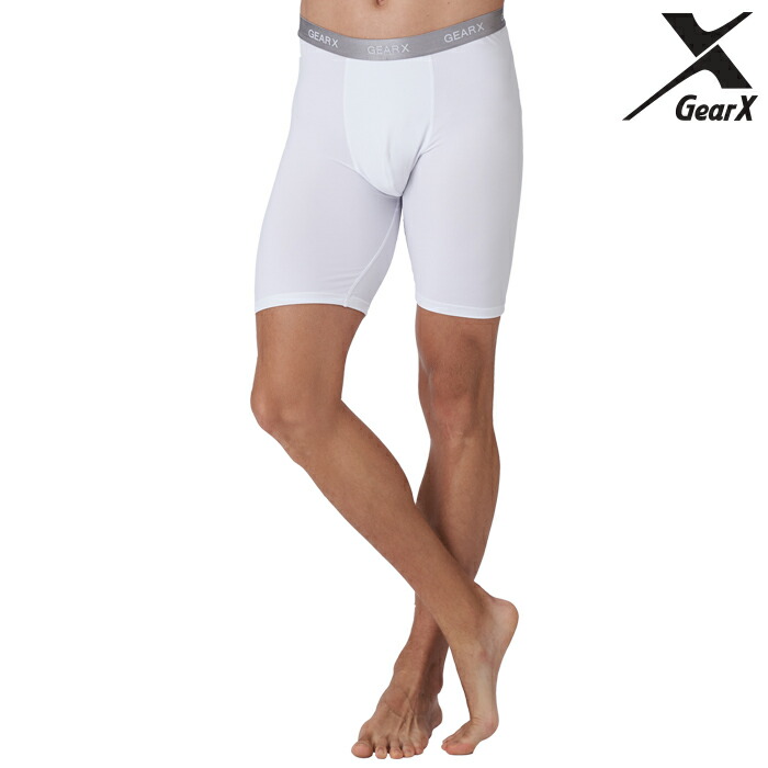 GearX一般四季用Baselayer男性5部パンツ保温保冷機能吸湿速乾抗菌機能ブラックホワイトS-XL