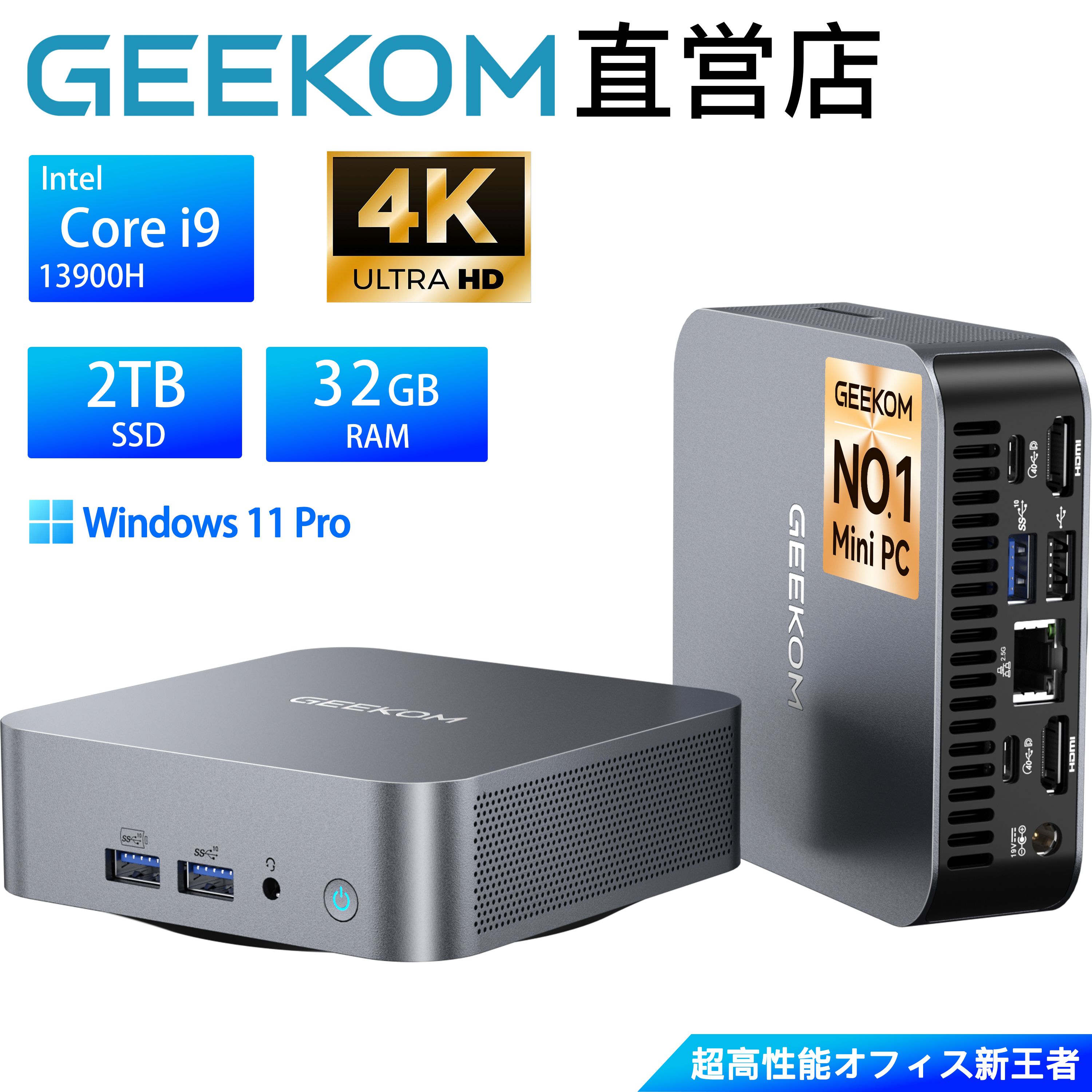 GEEKOM ミニPC GT1 MEGA 新古品 美品 GEEKOM AI PC GT1 Mega ミニPC 第14世代 インテル® CORE™ Ultra5