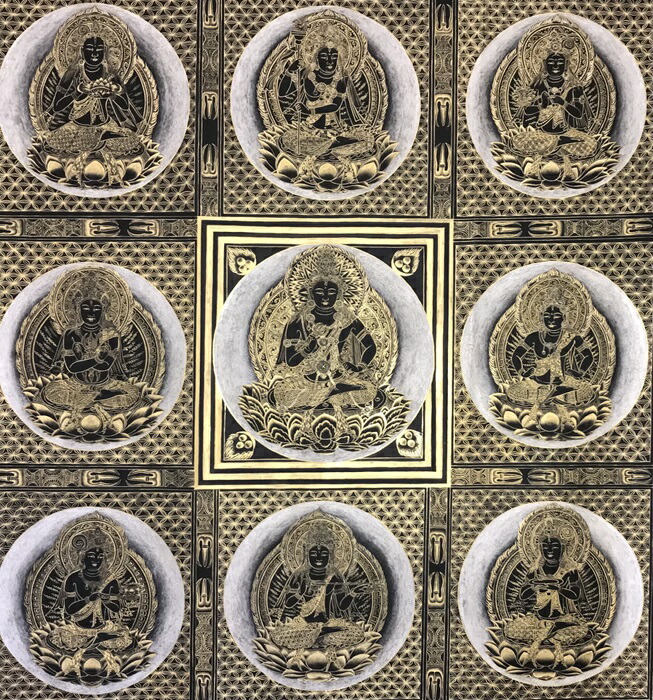 木版仏画 大覚大僧正法華絵曼荼羅図 / 仏教美術仏像