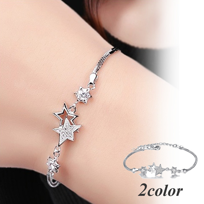 楽天市場】送料無料 ブレスレット チェーン 星 スター アクセサリー