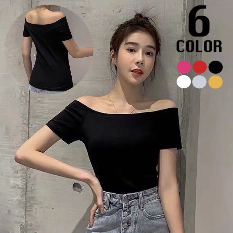tシャツ カップ付きストラップオフショルダー 長袖 レディース カップ付きストラップオフショルダー 長袖（Tシャツ/カットソー