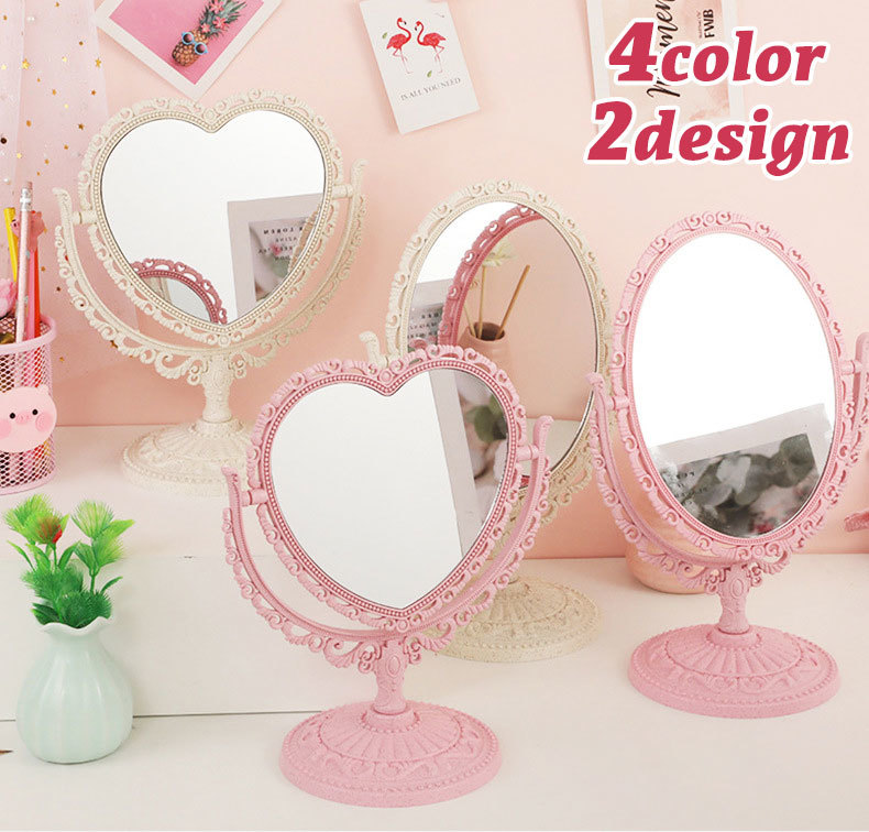 送料込み★お洒落　オーバル型スタンドミラー　インスタ映え　アンティーク 楽天市場】送料無料 卓上ミラー スタンドミラー 鏡 両面 メイク