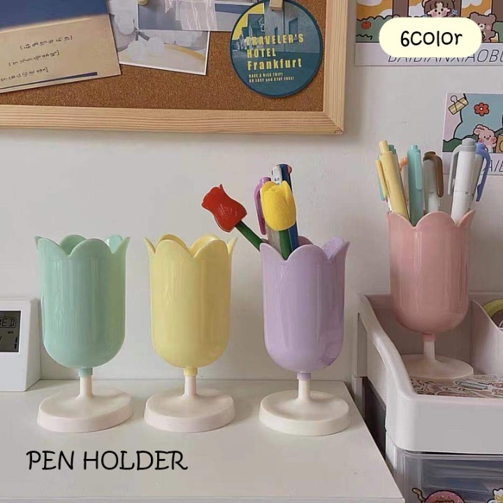 ペン立て・筆立て（緋色釉）｜中村陶器 信楽焼の通販サイト （滋賀/陶器/焼き物/ショッピング/お店/） チューリップ型陶器ペン立て