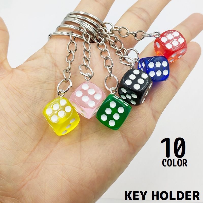 楽天市場】送料無料 キーホルダー キーリング サイコロチャーム