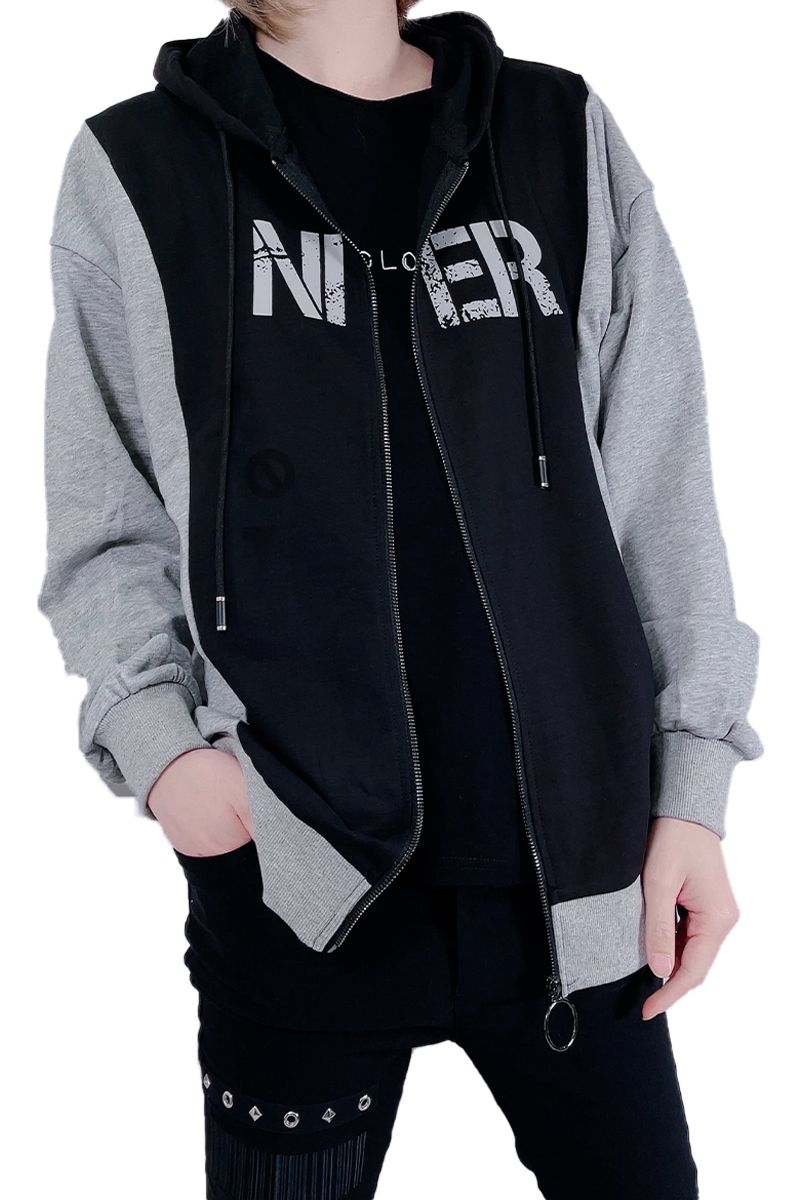 NieR 中綿入りVOLUME SLEEVE BI-COLOR OUTER うさ耳付きVOLUME SLEEVE PARKA | NIER CLOTHING