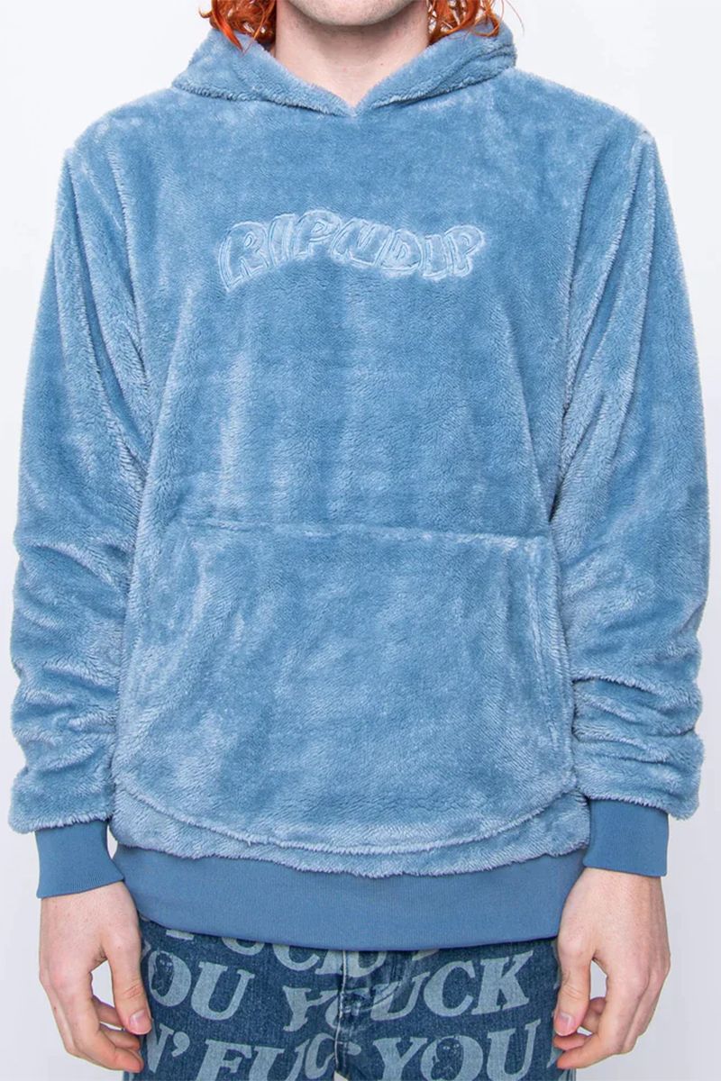 RIPNDIP (リップンディップ) Waves Sherpa Hoodie (Light Slate)｜GEKIROCK CLOTHING