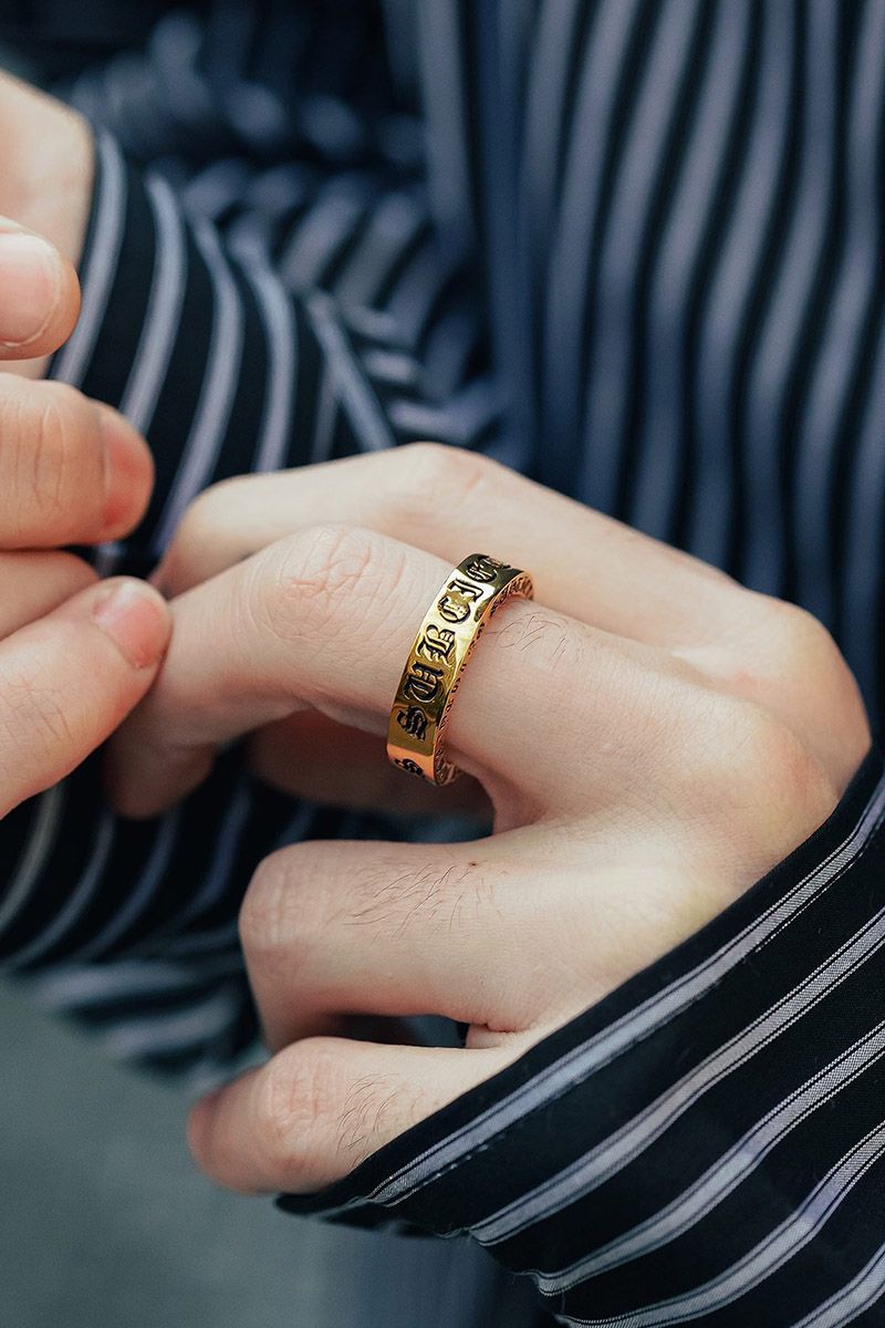 Subciety (サブサエティ) BRASS RING-CREST- GOLD｜GEKIROCK CLOTHING