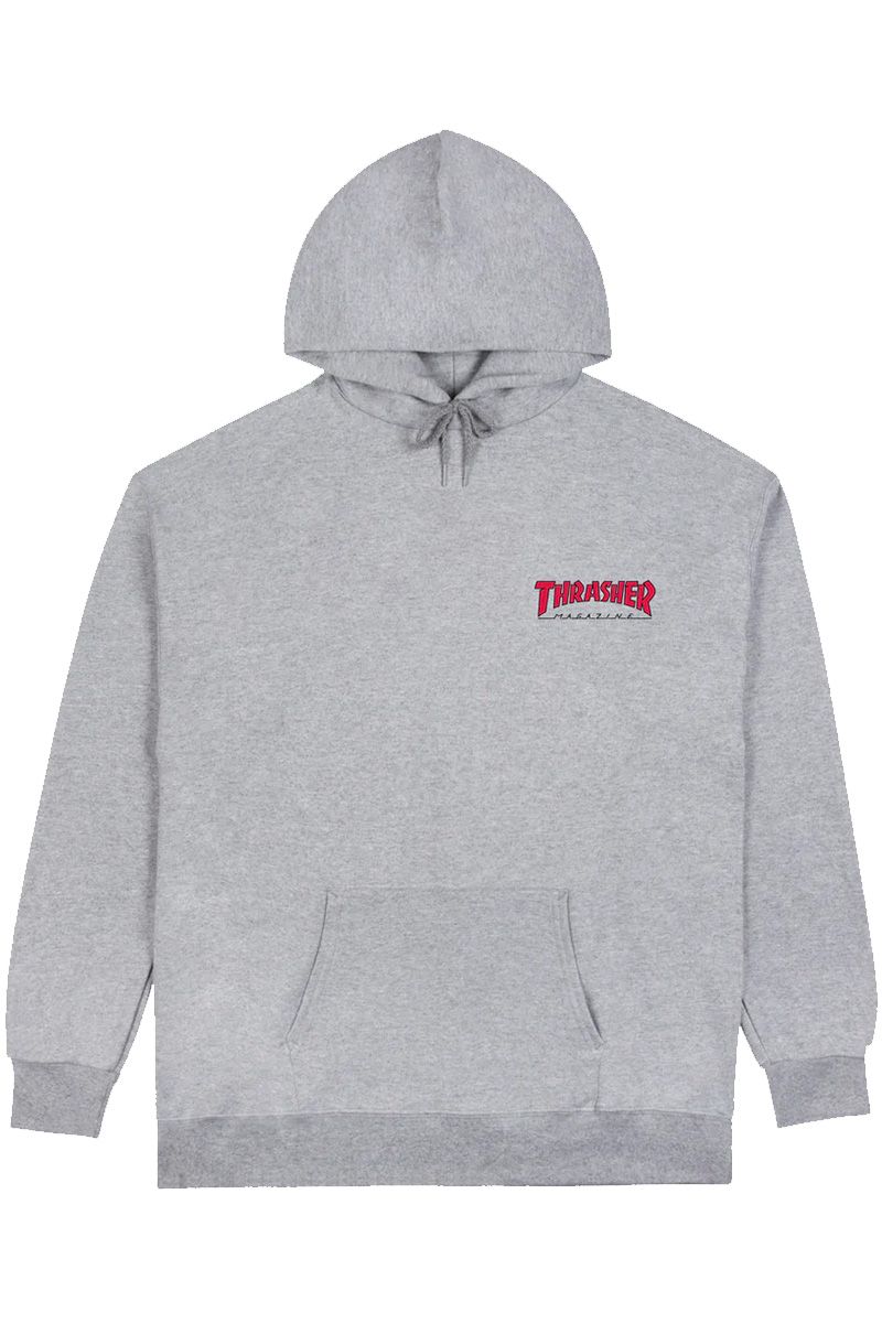 THRASHER (スラッシャー) Outlined Chest Logo Hoodie GRAY