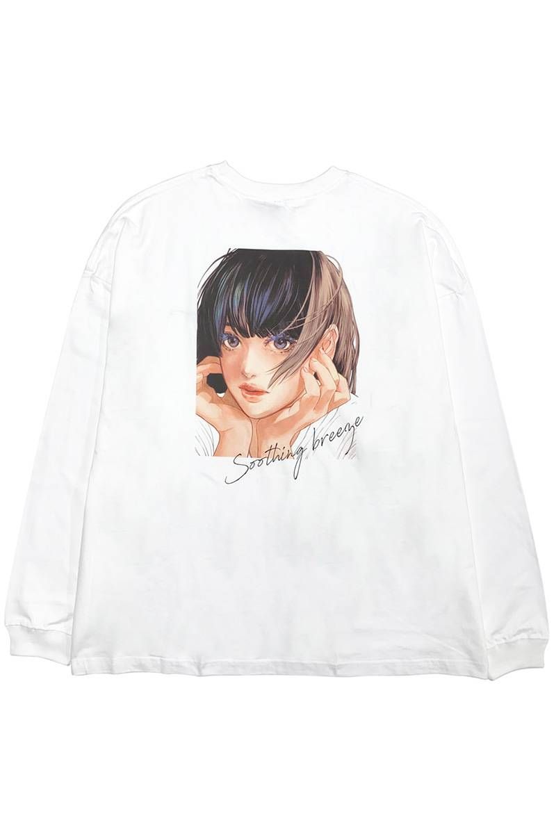 FACT101 (ファクトイチマルイチ) 『Soothing breeze』ビッグシルエットロングTシャツ WHITE｜GEKIROCK CLOTHING
