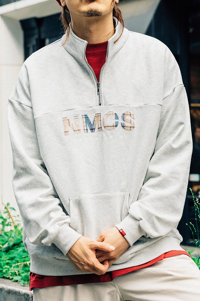 NineMicrophones(ナインマイクロフォンズ) HALF ZIP SWEAT GRAY 12,705円