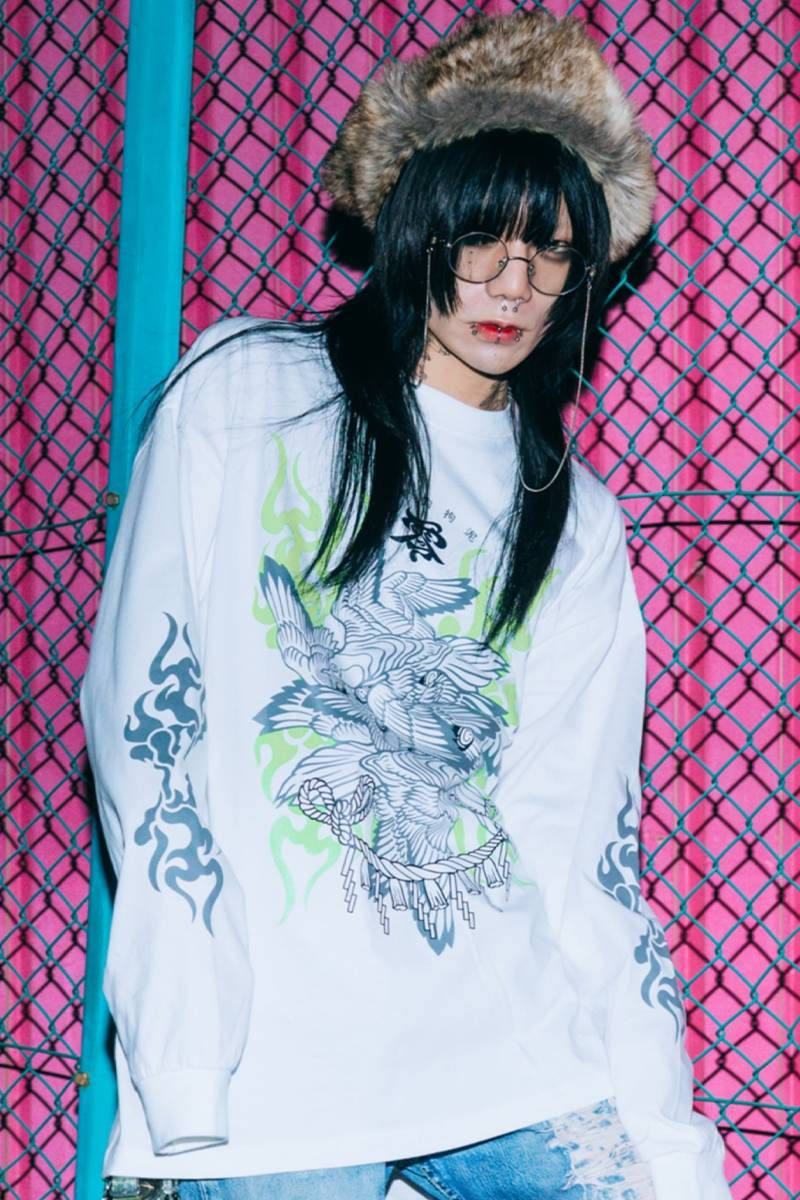 Tシャツ 東京13零式 半袖 オーバーサイズ ワンピース ホワイト 東京13零式(トウキョウイチサンゼロシキ) 滅滅 White / ロック