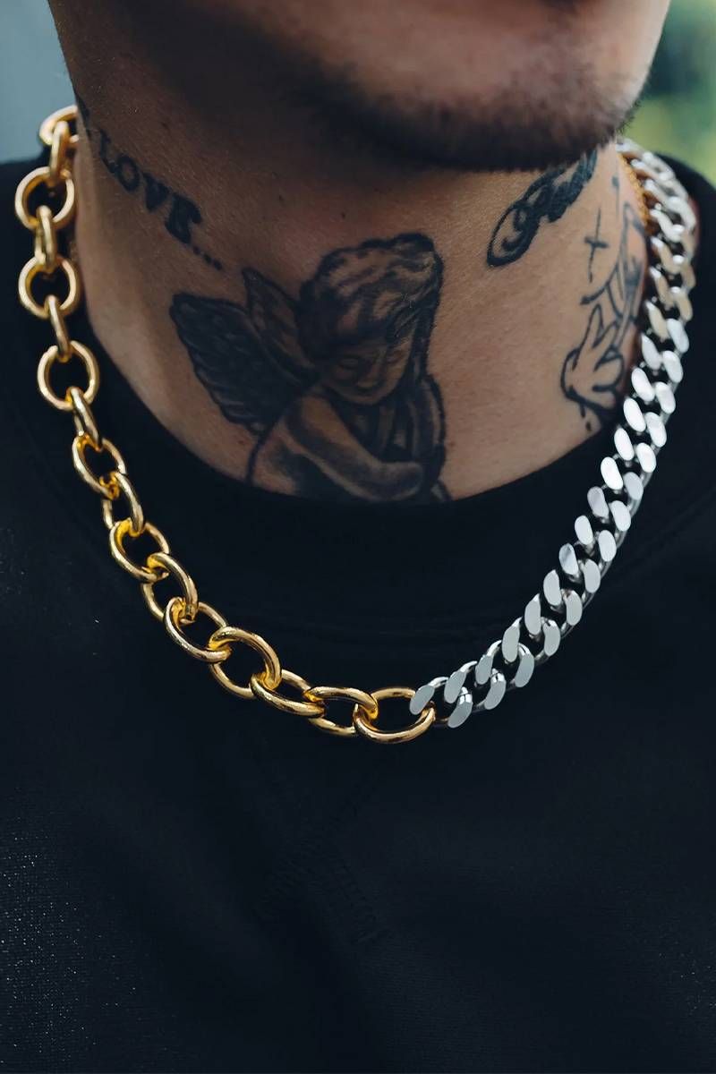 Subciety(サブサエティ) Thick combi chain necklace｜GEKIROCK CLOTHING