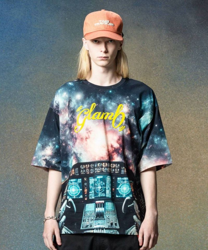 glamb(瓦)GB0225/CS01 : Cosmic Print T-Shirt / コズミックプリントＴシャツ - Black