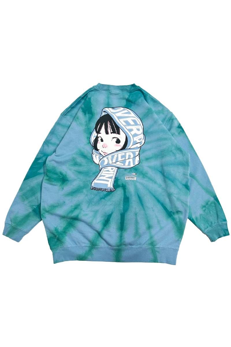 over print (オーバープリント) TIE DYE SCARF Sweatshirts - Green｜GEKIROCK CLOTHING