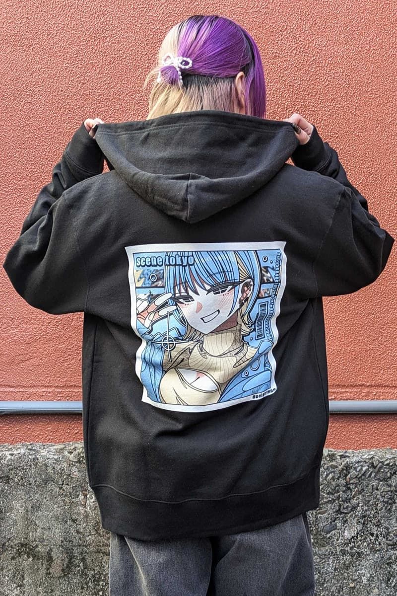SCENE TOKYO (シーントウキョウ) piece girl zip hoodie - Black