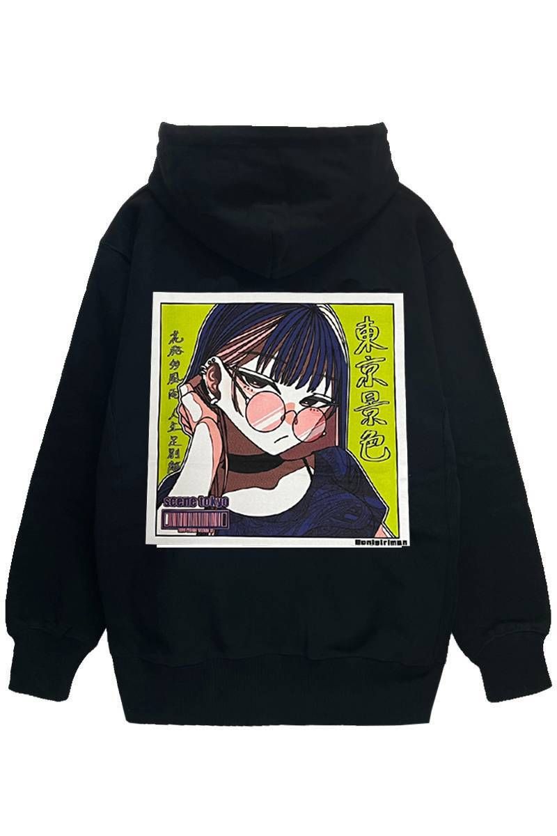 SCENE TOKYO (シーントウキョウ) 見晴らし girl zip hoodie - Black