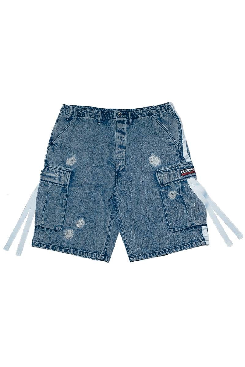 over print (オーバープリント) Tourniquet half pants - Blue|GEKIROCK CLOTHING