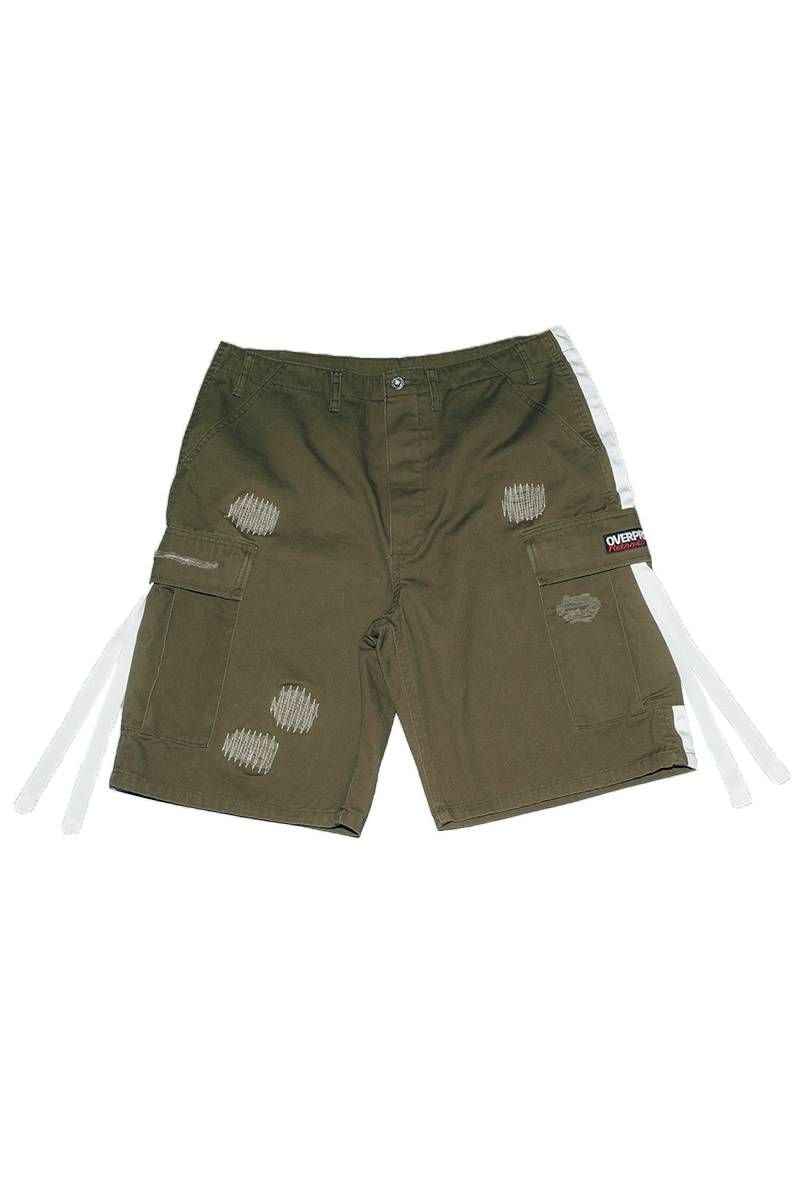 over print (オーバープリント) Tourniquet half pants - Olive|GEKIROCK CLOTHING