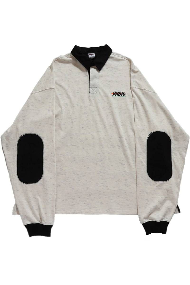 over print (厚地の外套刷り上げる)  BIG Rugby Shirts PLANE - White