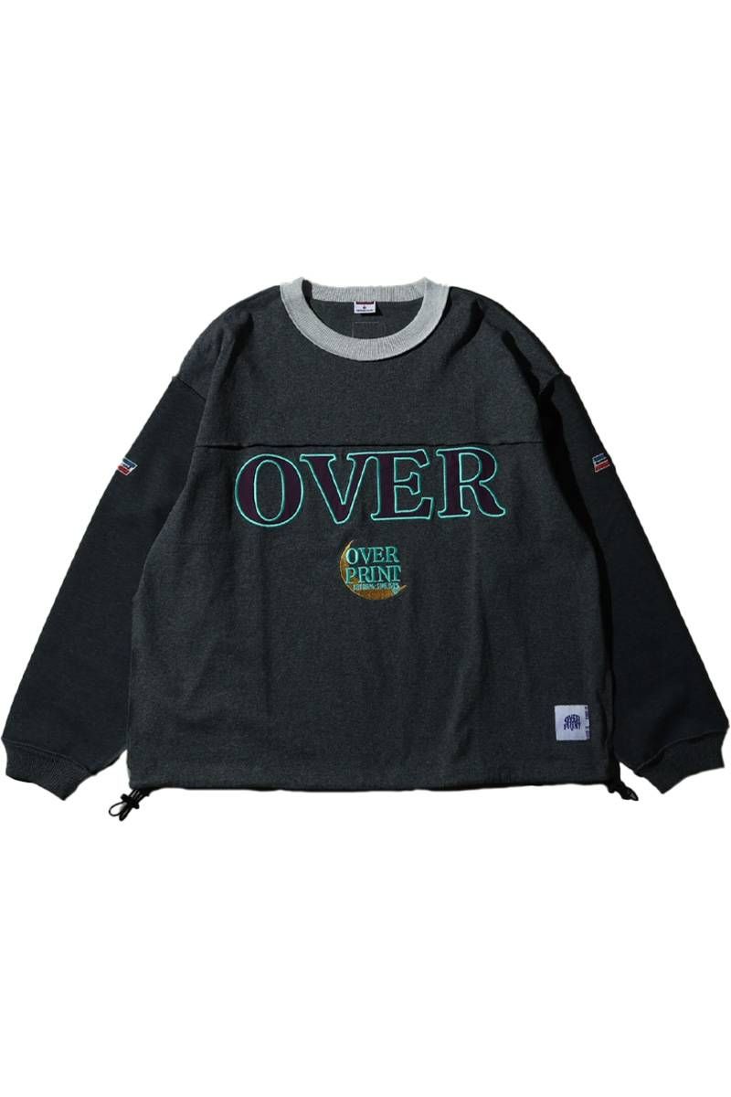 over print (厚地の外套刷り上げる) GAME OVER SHIRTS - Dark Heather Gray