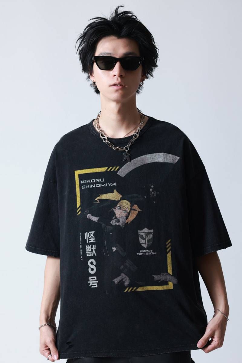 怪獣8号 × P.N UNDERGROUND 四ノ宮キコル ダメージ TEE - Wash Black 6,431円