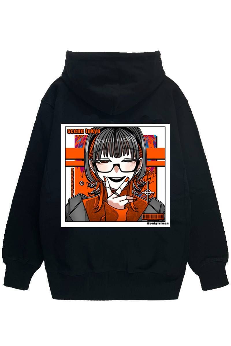 SCENE TOKYO (シーントウキョウ) red girl zip hoodie - Black