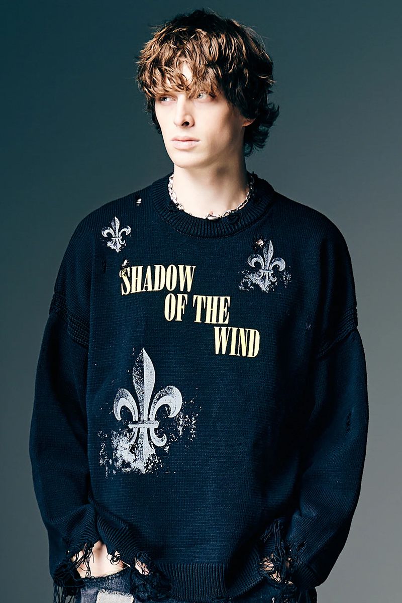 glamb(グラム) Sacred Damage Knit / セイクリッドダメージニット - Black|GEKIROCK CLOTHING